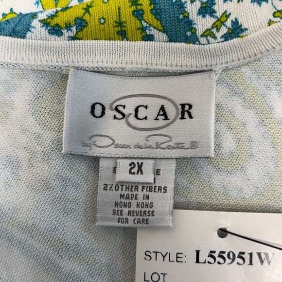 NWT Oscar de la Renta Women 3/4 Sleeve Knit Top Blouse Shirt 2X Floral D045 -6 - Picture 6 of 16